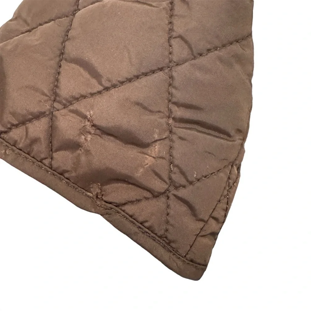 Coach Diamond Quilted Signature C Barn Puffer Jacket Equestrian Classic Brown XL
